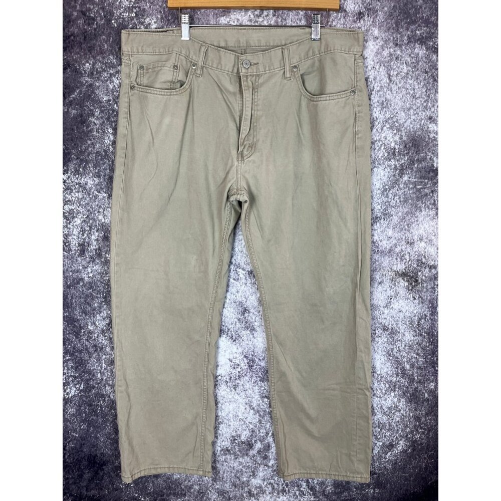 Levis 559 Jeans Mens 40x32 Beige Tan Khaki Denim Relaxed Stretch Straight Preppy